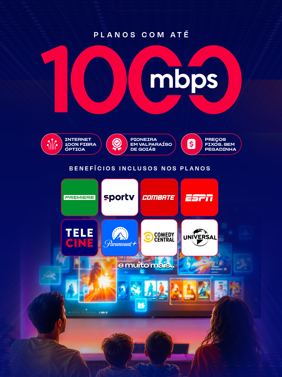 Planos com até 1000 Mbps - Fernando Net com benefícios inclusos